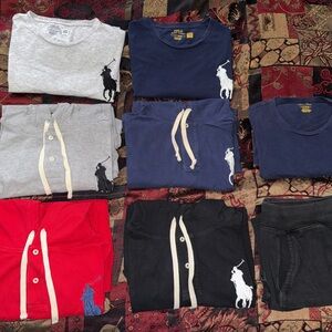 Polo Ralph Lauren Bundle Lot(8) Big Pony #3 Embroidered Mesh Pullover Hoodie